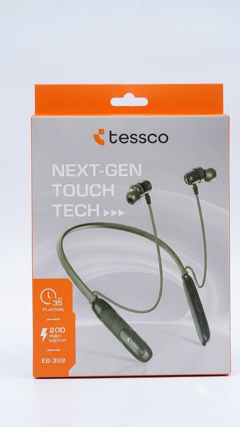 Tessco EB-392 Wireless Neckband Earphones (Next-Gen Touch Tech | 35 Hrs Playtime) - Image 2